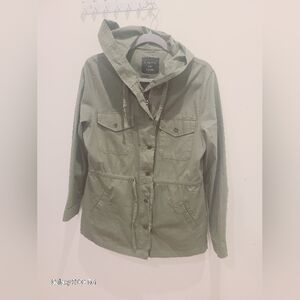 Light Gray Hooded Utility Jacket